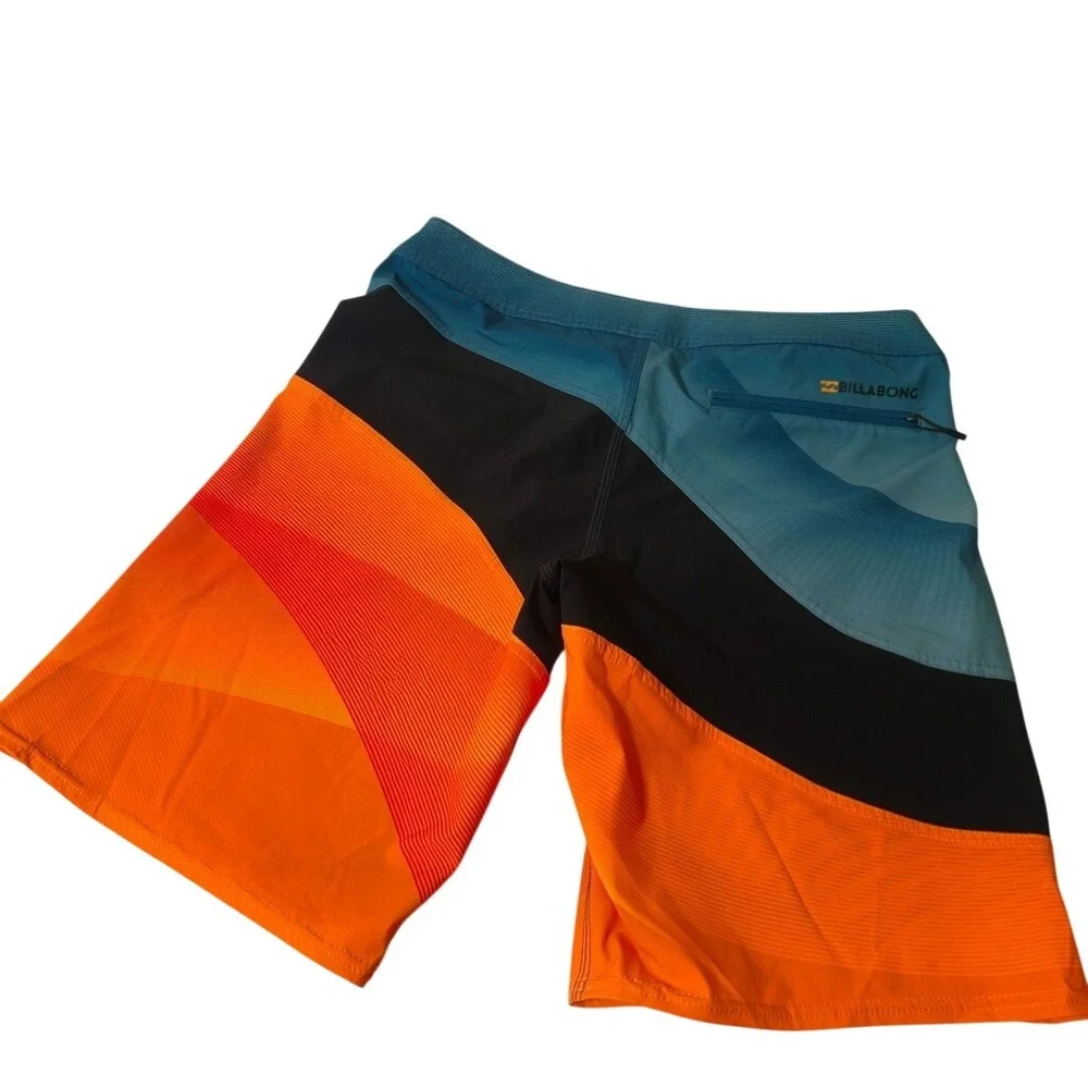 Billabong Board Shorts Mens 32 Orange Blue‎ Platinum X Performance Trunks